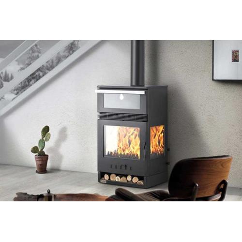 WOOD STOVE PANORAMIC TKS-15 with oven AIRHEATING
